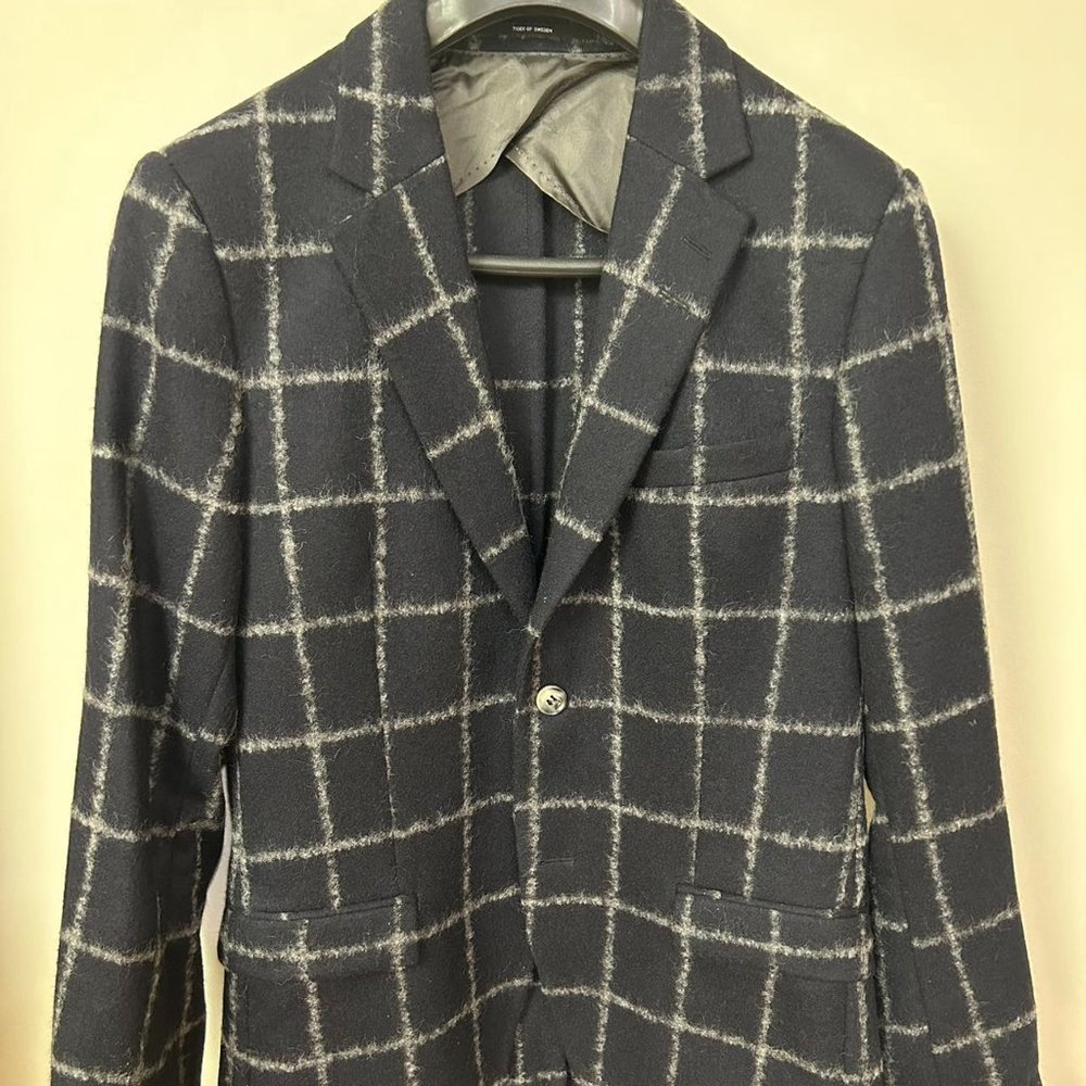 Tiger of Sweden Navy Blue FLANNEL WINDOWPANE Style LAMONTE size 38R